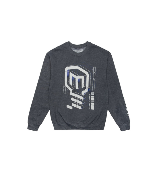 Mark Rober Linear Lines Crewneck Sweatshirt (Dark Heather)